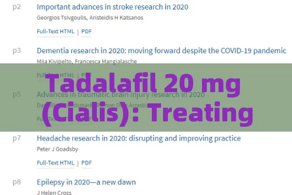 Tadalafil 20 mg (Cialis): treating ED by relaxing Penis muscles