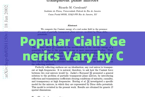 Popular Cialis Generics Vary by country and personal preference