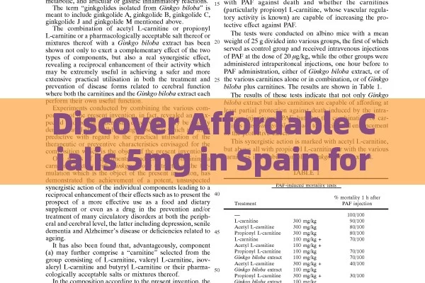 Discover Affordable Cialis 5mg in Spain for Enhanced Intimacy